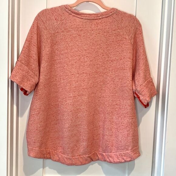 Adidas Sweatshirt Short Sleeve Three Stripe Details Pink Size XL - Picture 6 of 9